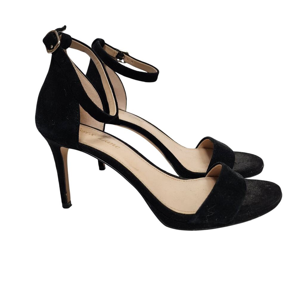 Essex Lane 6.5 Black Velour Stiletto Heels Shoes